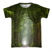 3D футболка "Дорога в лесу"