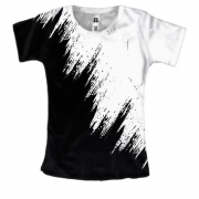 Жіноча 3D футболка з чорно-білою фарбою
