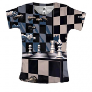 Женская 3D футболка Шахматы