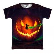 3D футболка Halloween pumpkin and witch