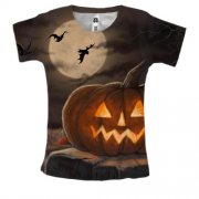 Женская 3D футболка Halloween pumpkin art 4