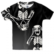 Дитяча 3D футболка Two skeletons