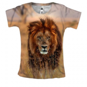 Жіноча 3D футболка Лев в савані