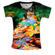 Женская 3D футболка Осенние листья