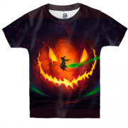 Детская 3D футболка Halloween pumpkin and witch