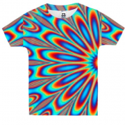 Детская 3D футболка Rainbow optical illusion