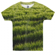 Детская 3D футболка Green grass pattern