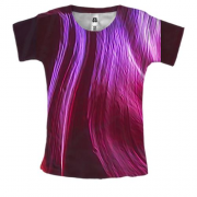 Женская 3D футболка Neon strands
