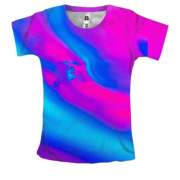 Женская 3D футболка Neon streaks