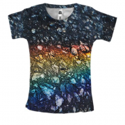 Женская 3D футболка Rainbow drops