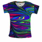 Женская 3D футболка Rainbow abstraction 3