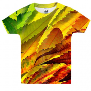 Детская 3D футболка Autumn leaves pattern