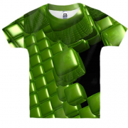 Детская 3D футболка Green cubes