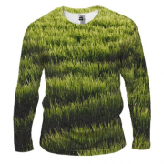 Чоловічий 3D лонгслів Green grass pattern