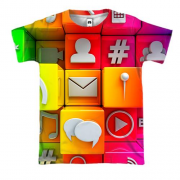 3D футболка Multicolor icons