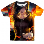 Дитяча 3D футболка Anime girl sunset
