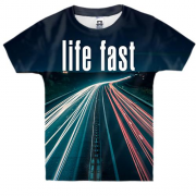 Детская 3D футболка Life fast - die young