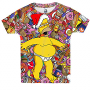 Детская 3D футболка "Обжора Гомер"