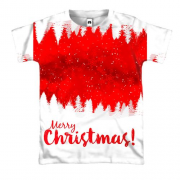 3D футболка Christmas red trees