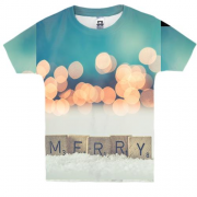 Детская 3D футболка Merry xmas