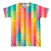 3D футболка Rainbow squares