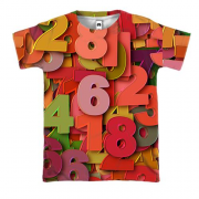 3D футболка Multicolored numbers