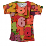 Жіноча 3D футболка Multicolored numbers