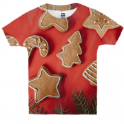 Детская 3D футболка Christmas gingerbread