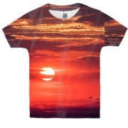 Детская 3D футболка Red sunset