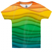 Детская 3D футболка Rainbow waves