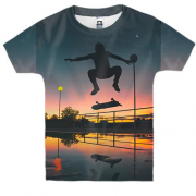 Детская 3D футболка Skate and sunset