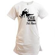 Подовжена футболка Love pole fitness