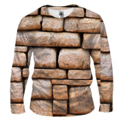 Мужской 3D лонгслив Stone wall
