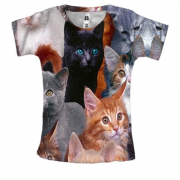 Женская 3D футболка с котами