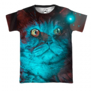 3D футболка Кот с подсветкой