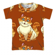 3D футболка з рудими котиками