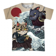 3D футболка с японскими котами