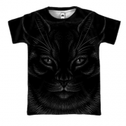 3D футболка з контурним котиком