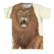 3D футболка со злым львом и гривой