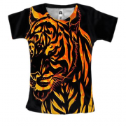 Жіноча 3D футболка з контурним тигром