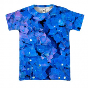 3D футболка Голубые мелкие цветочки