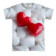 3D футболка Родные сердца