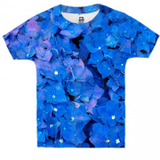 Детская 3D футболка Голубые мелкие цветочки