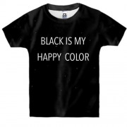 Дитяча 3D футболка Black is my happy color