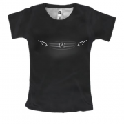 Женская 3D футболка с фарами Мерседеса