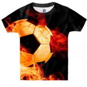 Дитяча 3D футболка з футбольним м'ячем у вогні