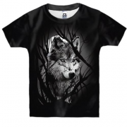 Детская 3D футболка "Серый волк"
