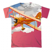 3D футболка з літаком в небі