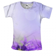 Женская 3D футболка с лиловыми цветами