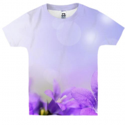Детская 3D футболка с лиловыми цветами